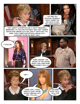 Illustration for article titled Comic Confrontations: Judge Judy Vs. Janice Dickinson